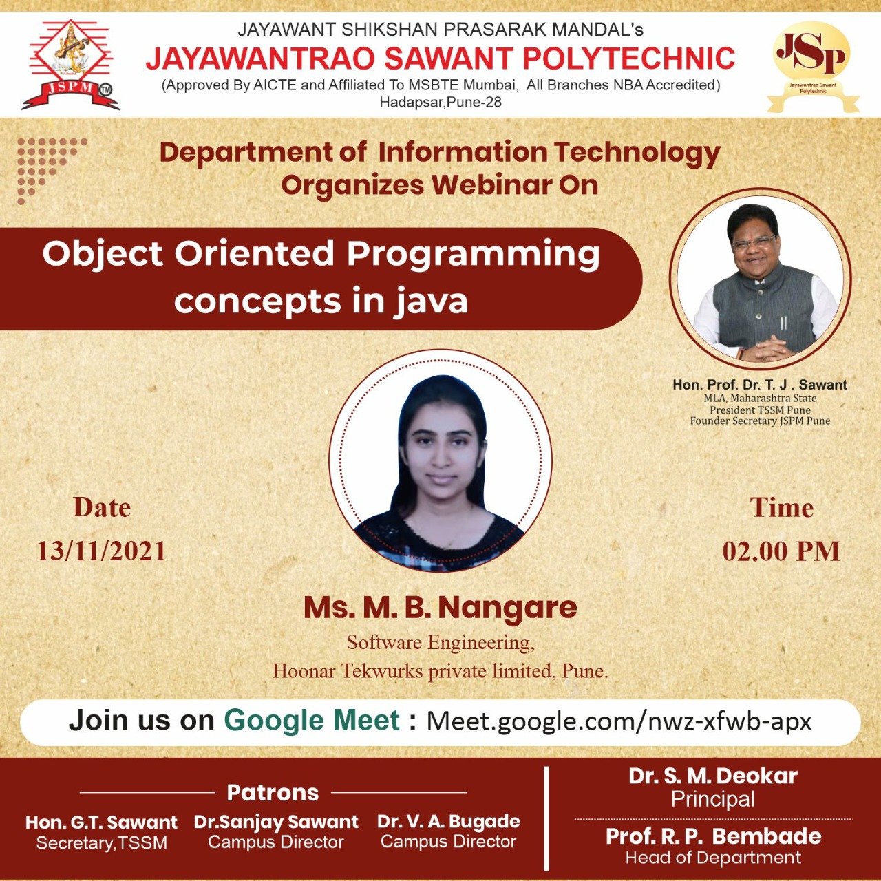 Webinar - Object Oriented Programming concepts in java